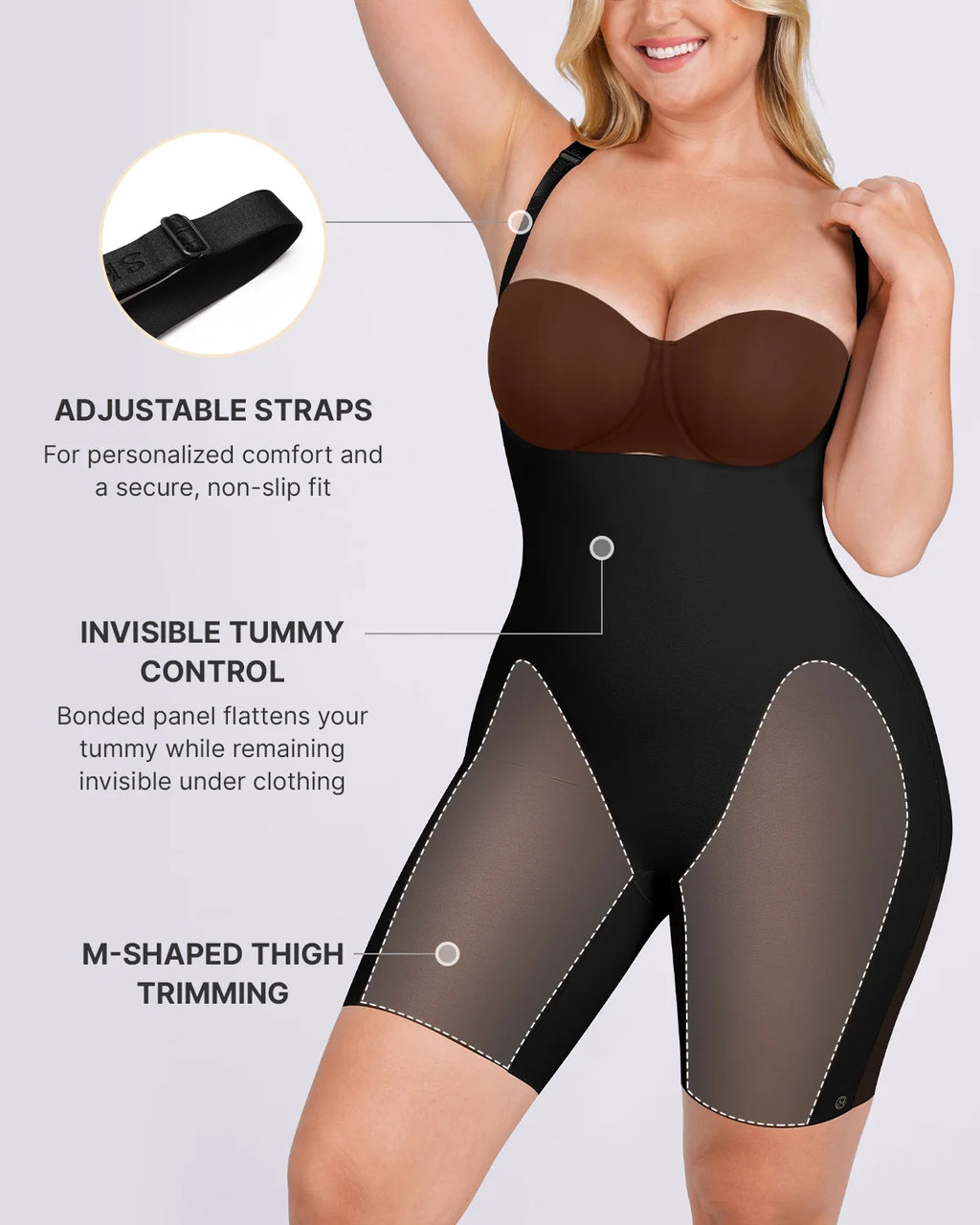 Bare Essentials™ Cream Touch™ Open Bust Smoothing Bodysuit
