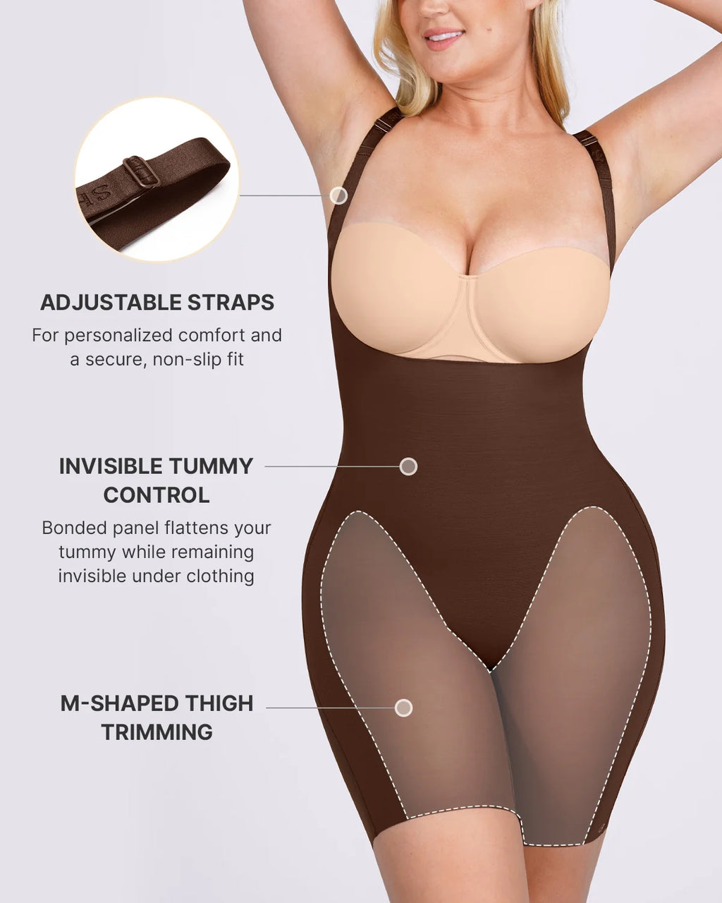 Bare Essentials™ Cream Touch™ Open Bust Smoothing Bodysuit